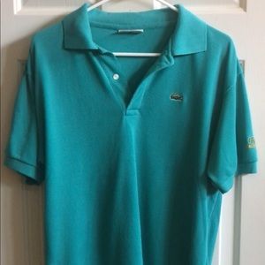 Green Chemise Lacoste 2 Button Polo Shirt, L
